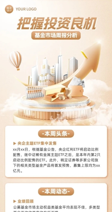 金融基金行业投资资讯科普创意合成风长图海报套装