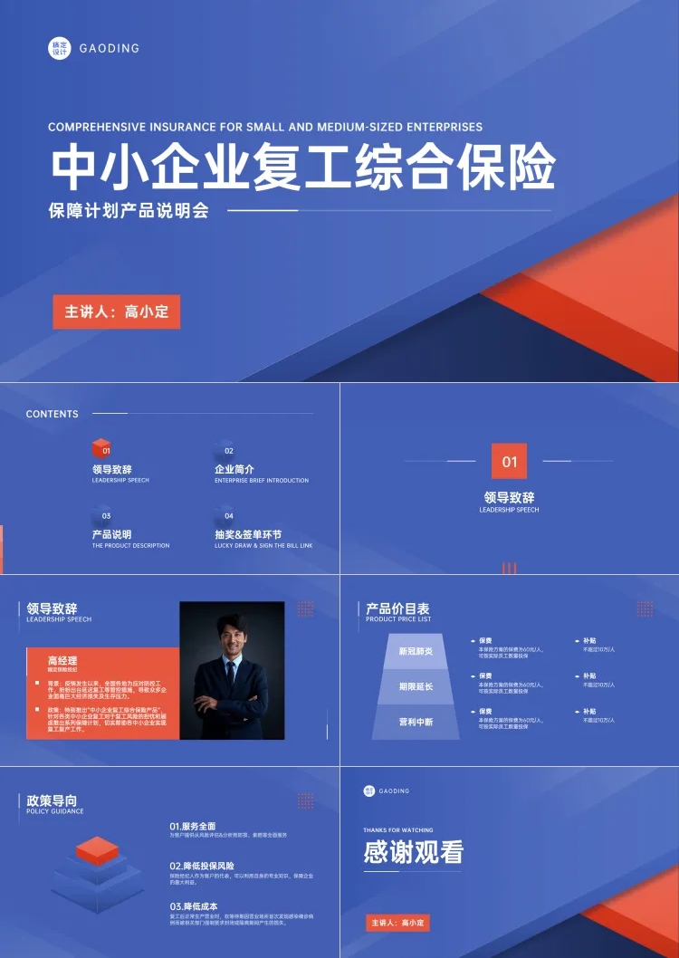 点击进入编辑 金融保险产品介绍说明会PPT预览效果