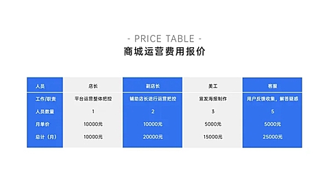 产品介绍价目4项PPT内容页