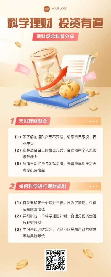 金融证券投资理财知识科普教育长图海报套装