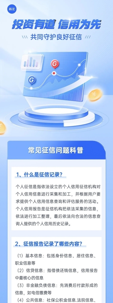 金融证券投资者教育征信知识科普文章长图