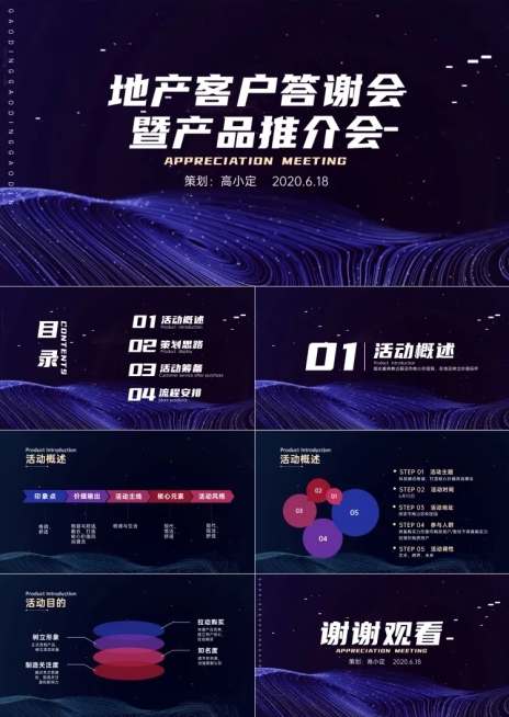 地产商务客户答谢会产品介绍PPT预览效果