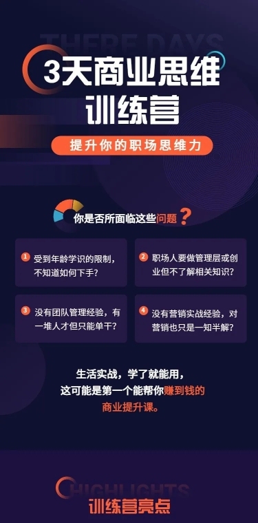 商务培训职业培训简约课程详情页