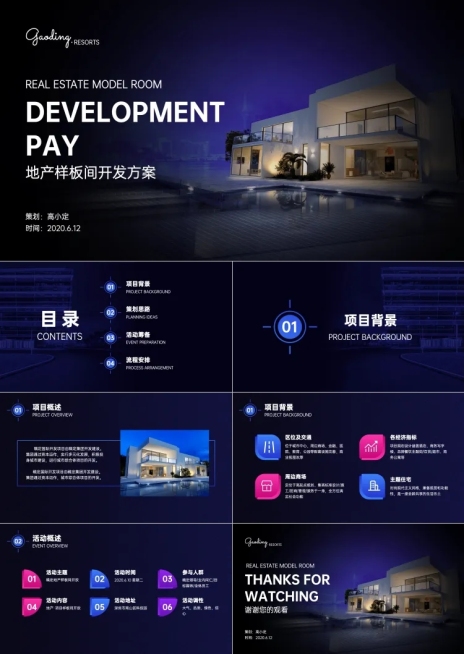 地产销售开发活动策划PPT预览效果