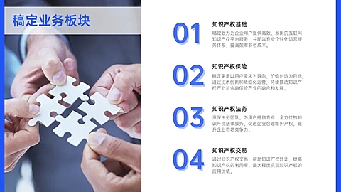 业务树组织4项结构图PPT内容页