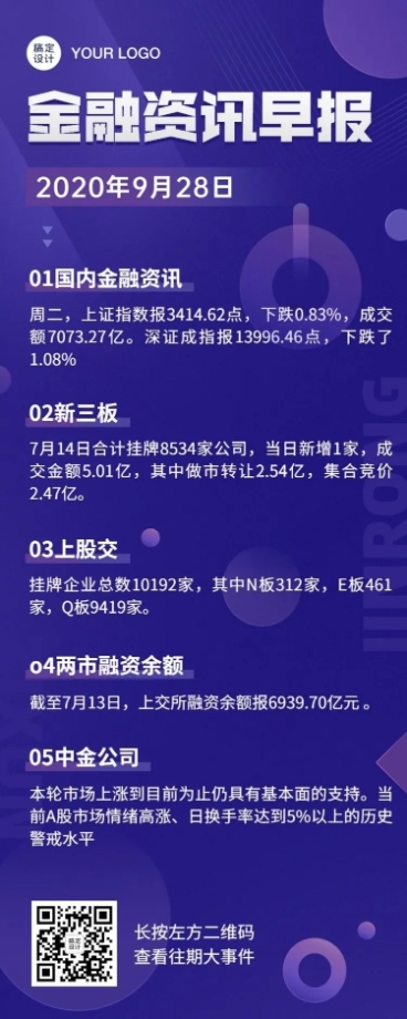 企业资讯早报通知长图预览效果