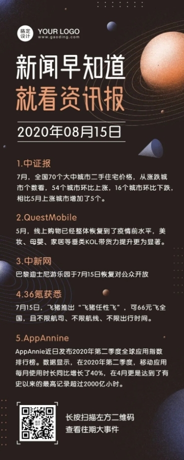 企业资讯早报通知长图预览效果