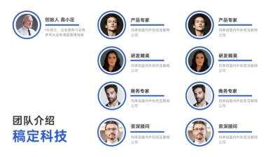 组织架构3项PPT图文页