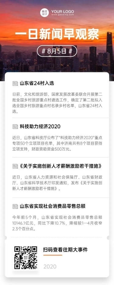 企业资讯早报通知长图