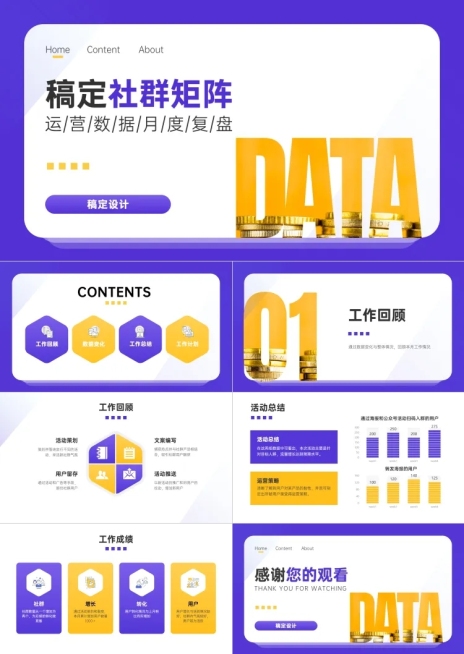 互联网社群运营总结PPT预览效果