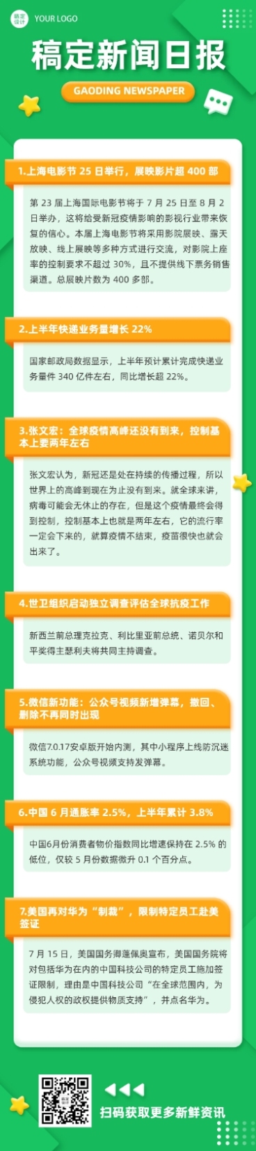 日报早报速报快讯早安新闻文章长图预览效果