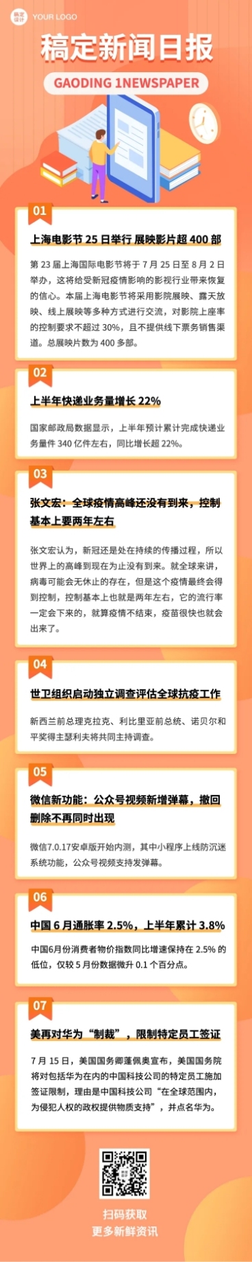 日报早报速报行业新闻快讯文章长图预览效果
