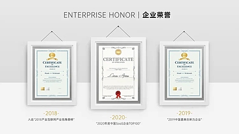 企业荣誉单页3项PPT内容页