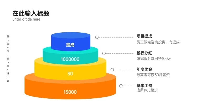 金字塔4项PPT内容页预览效果