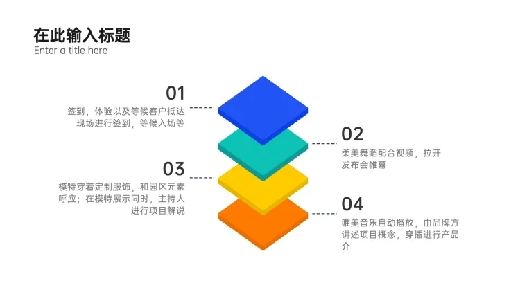SWOT分析列表4项PPT内容页预览效果