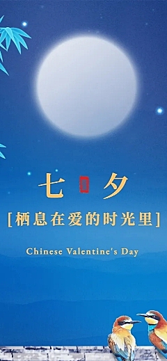 七夕月亮夜晚城墙喜鹊故宫图文章长图