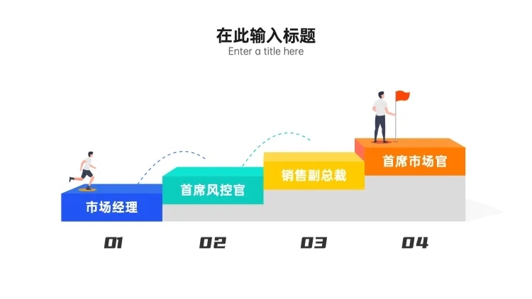 流程阶段4项PPT内容页预览效果