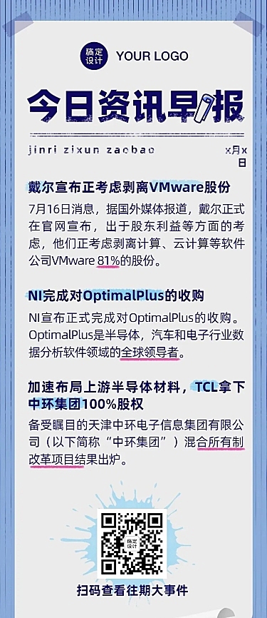 企业资讯早报通知长图
