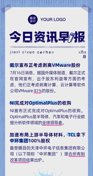 企业资讯早报通知长图