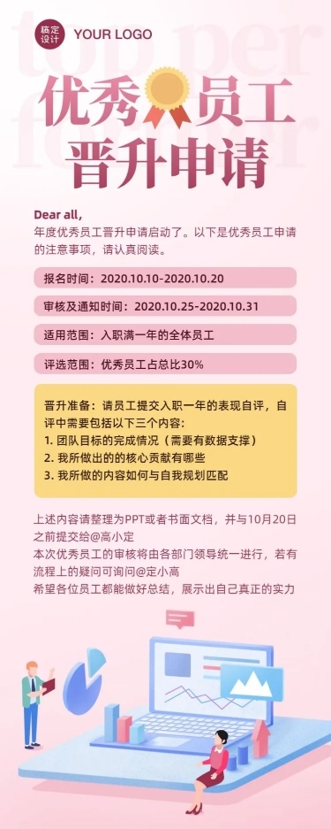 员工晋升流程通知长图