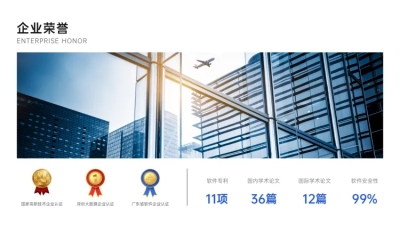 企业荣誉单页1项PPT内容页