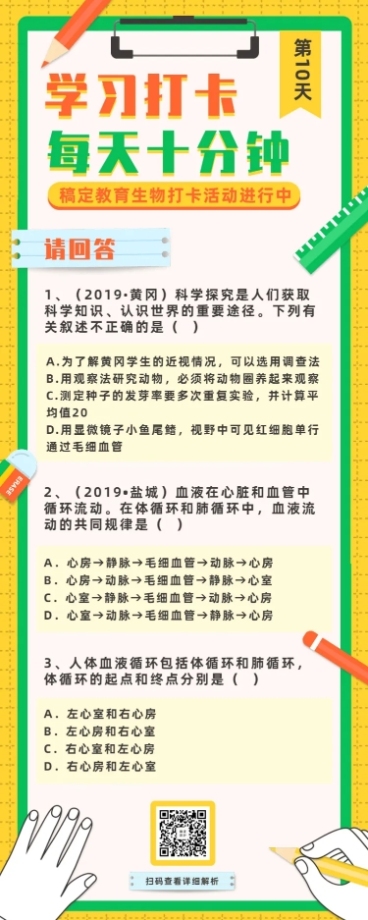 学习打卡知识点答题开学考试预览效果