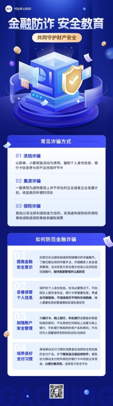 金融证券投资者教育防诈骗宣传知识科普文章长图预览效果