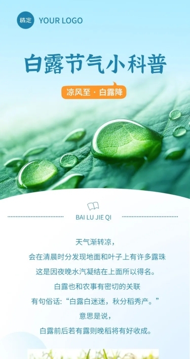 白露节气科普文章长图