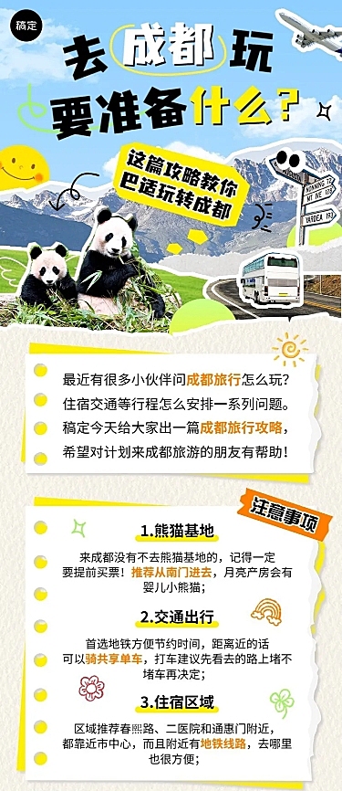 热门城市旅游出行知识科普长图海报