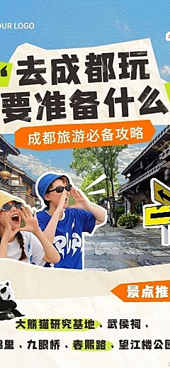 旅游出行旅游知识科普拼贴涂鸦长图海报