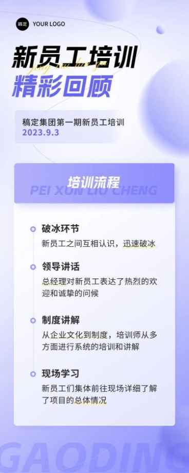企业员工培训回顾长图海报预览效果
