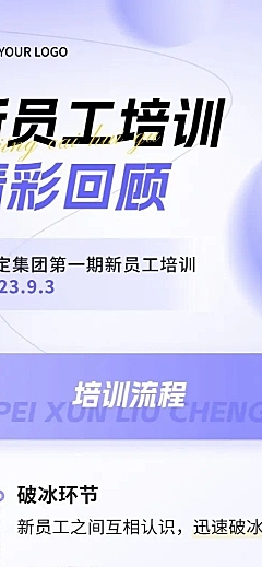 企业员工培训回顾长图海报
