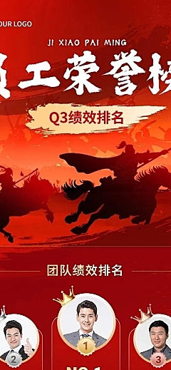 企业员工绩效排行榜长图海报