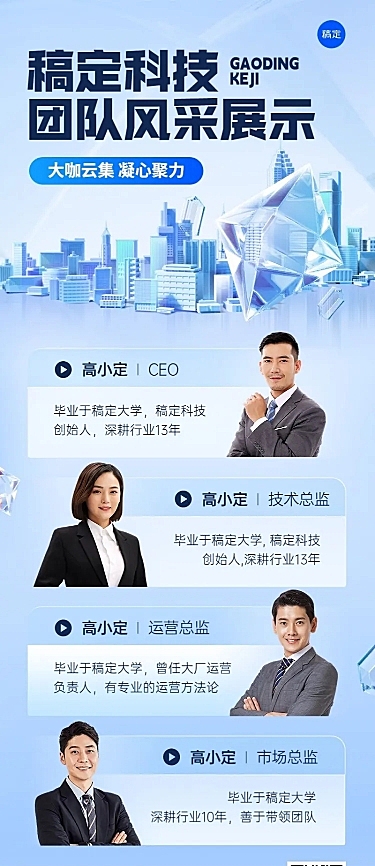 企业团队风采展示长图海报