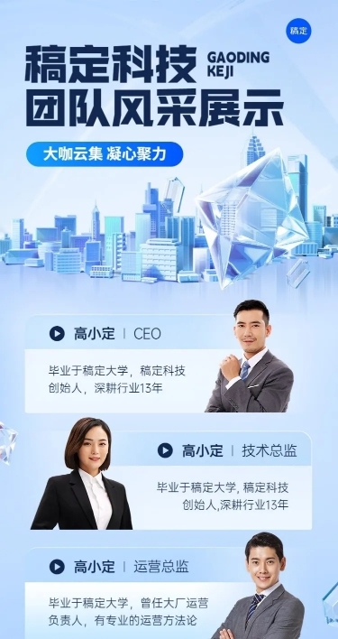 企业团队风采展示长图海报