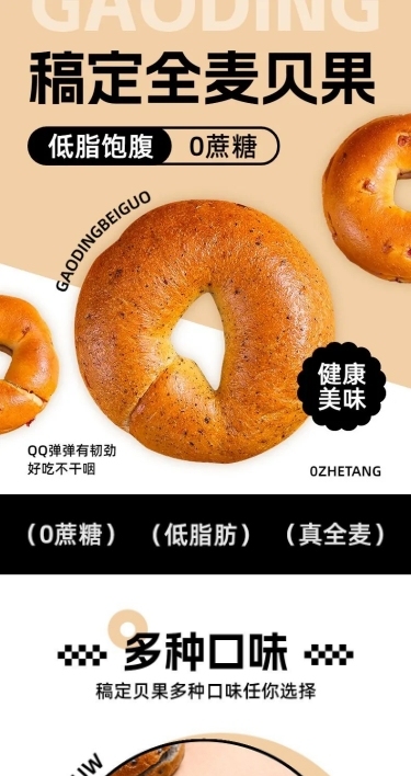 创意食品全麦面包商品详情页