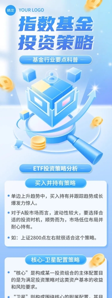 金融基金投资策略分析行业资讯知识科普轻拟物风文章长图