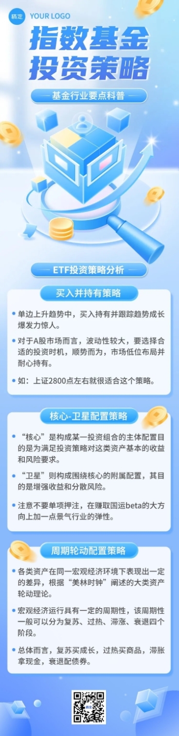 金融基金投资策略分析行业资讯知识科普轻拟物风文章长图预览效果