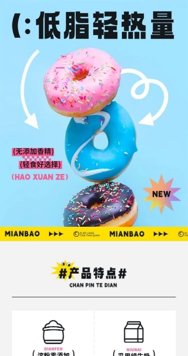 食品糕点面包甜甜圈商品详情页