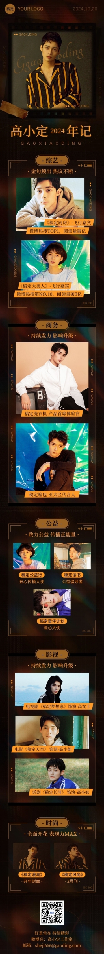 粉丝应援明星年终商务奖项总结长图预览效果