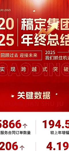 企业年终总结红金风文章长图