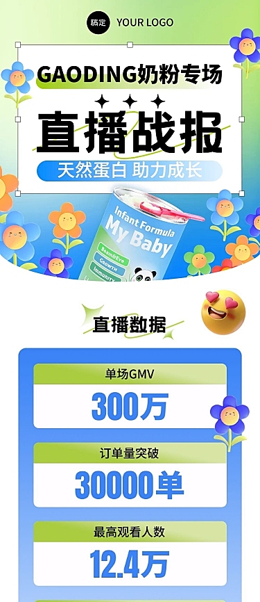 母婴微商直播销售战报业绩喜报文章长图新粗野主义
