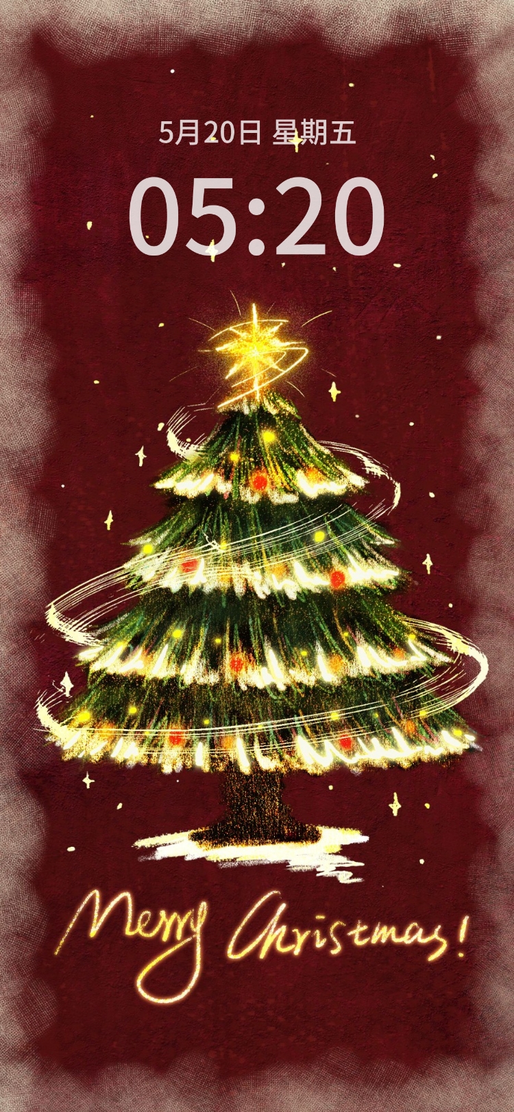 圣诞树光感全屏圣诞节手机壁纸预览效果