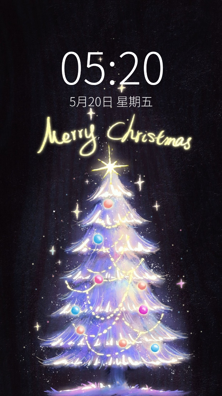 圣诞树光感全屏圣诞节手机壁纸