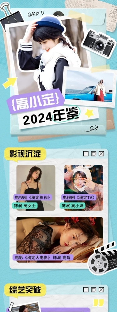 明星年终商务行程总结宣传文章长图