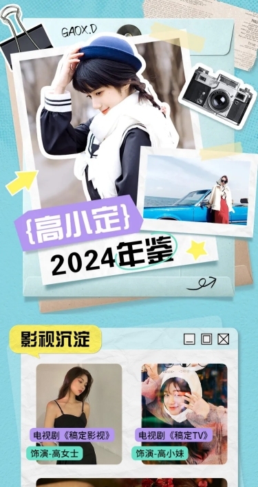 明星年终商务行程总结宣传文章长图