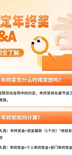 企业年终奖Q&A软3D风长图海报