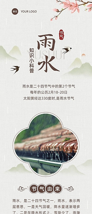 雨水节气科普文章长图