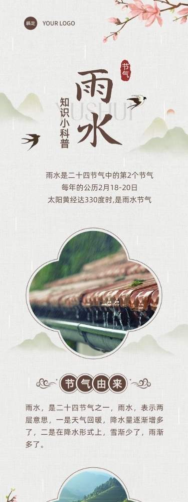 雨水节气科普文章长图