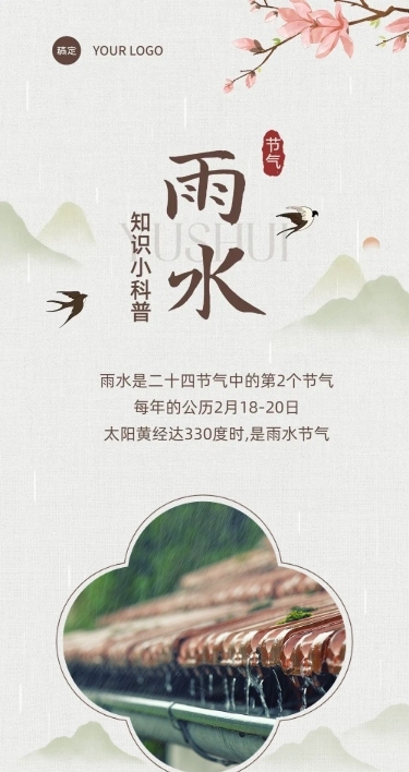 雨水节气科普文章长图